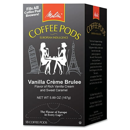 Melitta Coffee Pods, Vanilla Crème Brulee, 18 Pods/Box