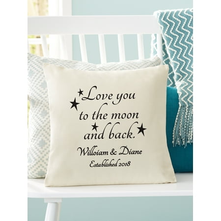 Personalized Love You To the Moon and Back Accent Pillow