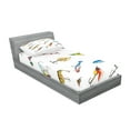 thumbnail image 2 of Ambesonne Fish Fitted Sheet & Pillow Sham Set, Hunting Hobby Leisure, Twinxl, Multicolor, 2 of 2