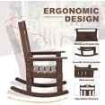 thumbnail image 4 of Nalone Outdoor Rocking Chair Set of 2, All Weather Resistant Rocking Chair for Porch and Garden Lawn, HDPE Material Oversized Patio Rocker Chair for Outdoor Rockers(Teak), 4 of 7