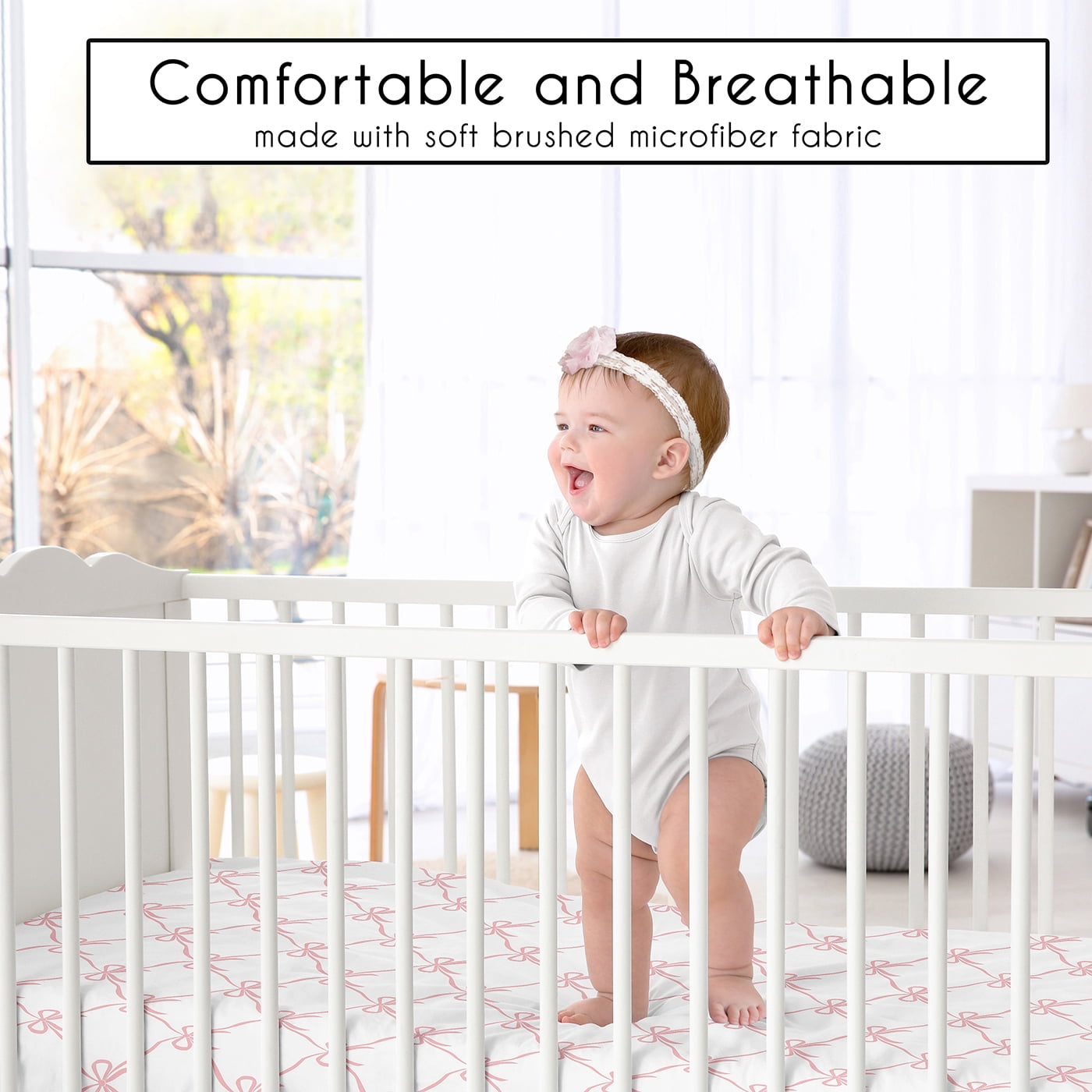 Sweet Jojo Designs Ballerina and Ballet Bows Girl Crib Bedding Set 4 Piece