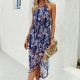 thumbnail image 2 of IROINNID Halter Dress For Women Fashion Summer Casual Camis Sleeveless Vest Long Dress Below The Knee Prints Dress, 2 of 7