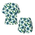 thumbnail image 5 of Naloa Blue Sunflowers Women's Short-Sleeved Pajama Set, Loungewear, Summer pajamas, Breathable Cozy - XX-Large, 5 of 9