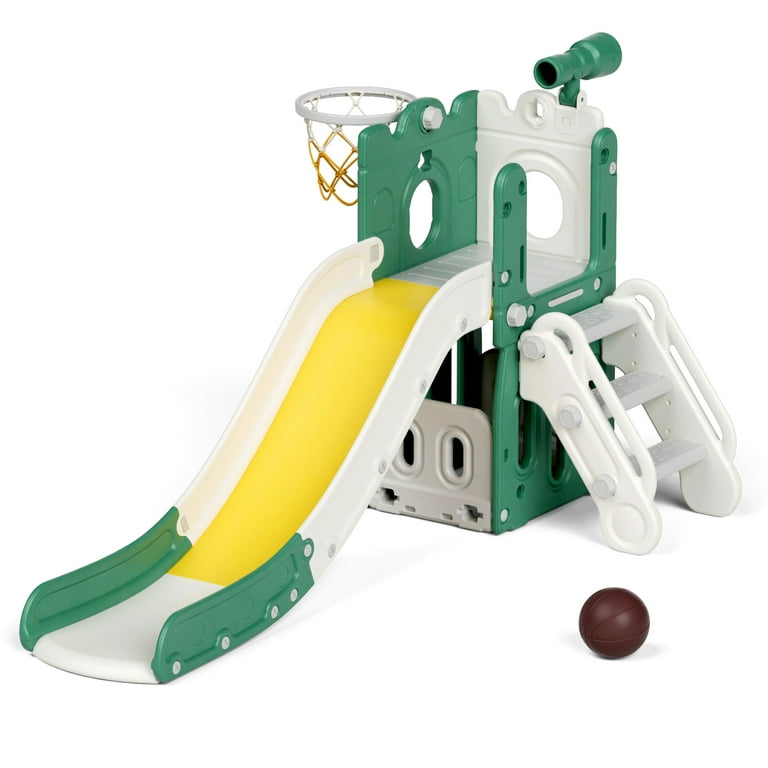 XJD 5-in-1 Toddler Slide Playset: Indoor/Outdoor, Basketball Hoop, Telescope, L-Shaped Slide - Walmart.com XJD 5-in-1 Toddler Slide Playset: Indoor/Outdoor, Basketball Hoop, Telescope, L-Shaped Slide - Walmart.com