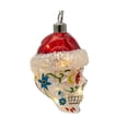 thumbnail image 2 of Kurt Adler Pre-lit Glass Ornament, Day of the Dead Skull with Santa Hat, 2 of 7