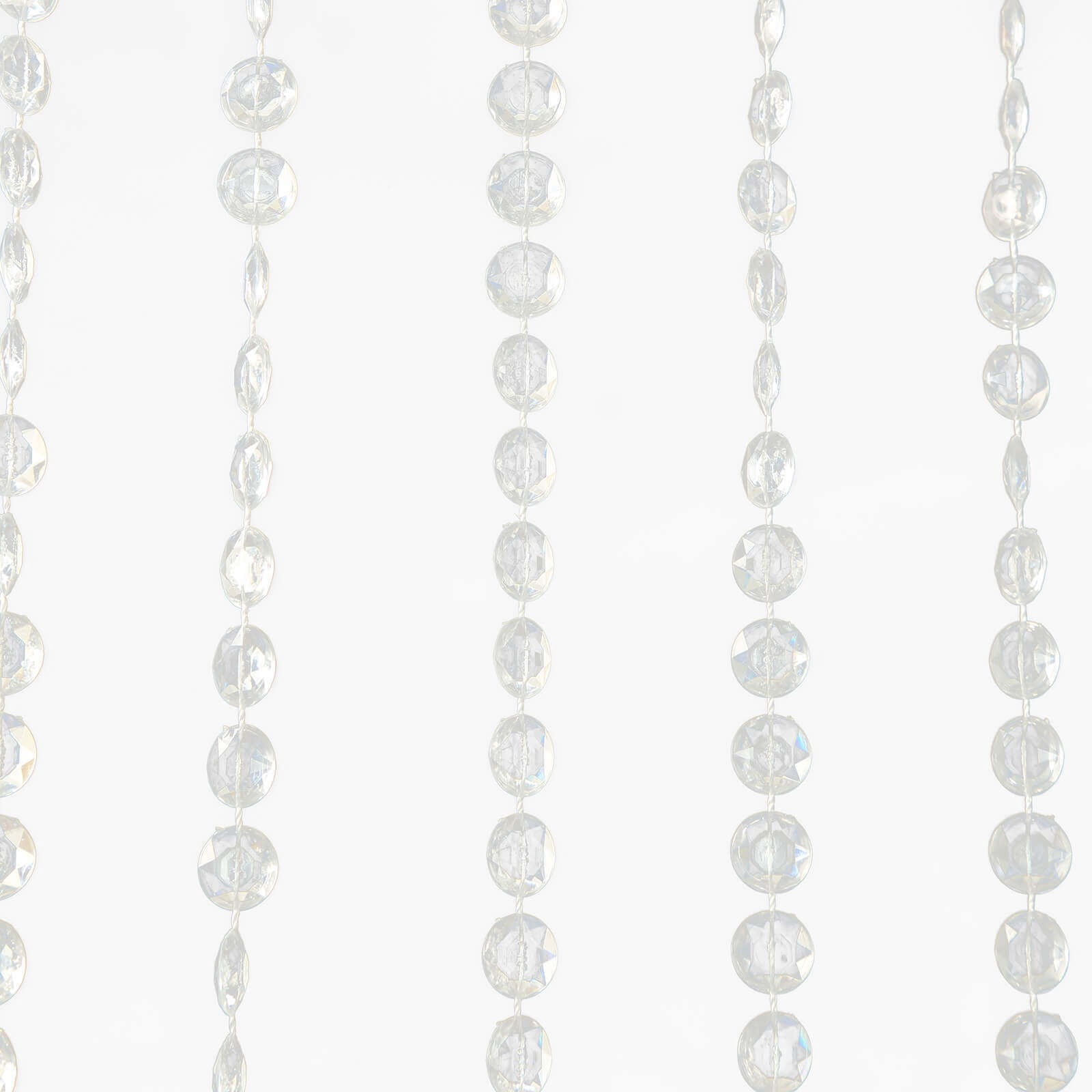 BalsaCircle 16 feet Clear Acrylic Crystal Beaded Curtain Polyester Rod Pocket Decorations