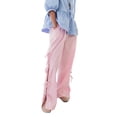 thumbnail image 2 of Aojekbee Women Wide-Leg Pants Stripe Side Tie-Up Loose Trousers Spring Summer Casual Sweatpants Bottoms, 2 of 10