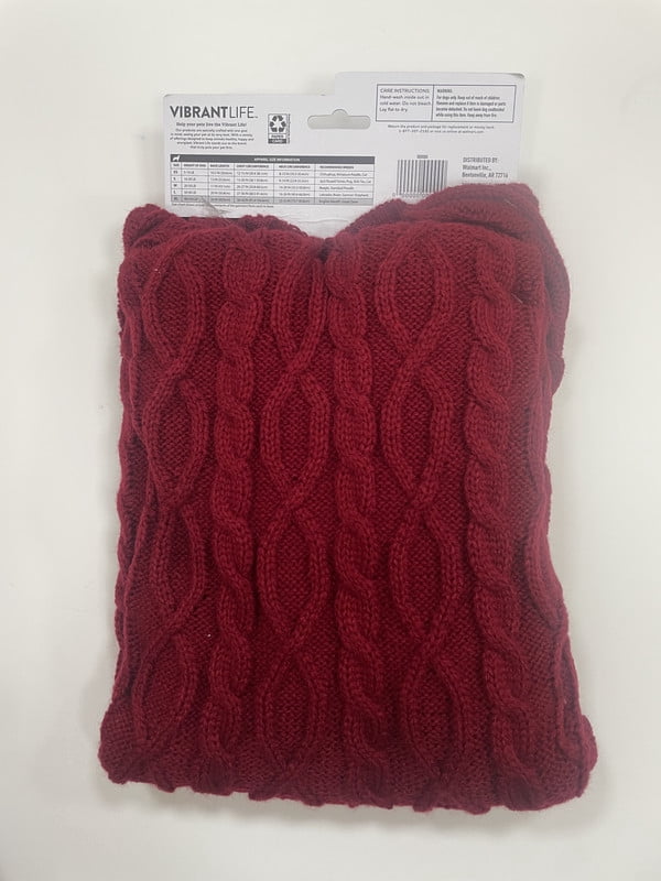 RED CABLE SWEATER XL