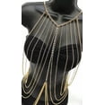 thumbnail image 3 of GKNET Women Bra Waist Belly Crossover Body Chain Harness Tassel Necklace Body Jewelry-Silver, 3 of 5
