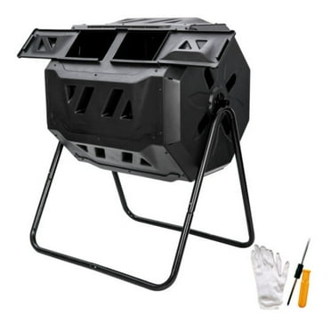 Yunwen Outdoor Tumbling Compost Bin Dual Rotating Compost Bin 43 Gallon Garden