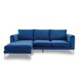thumbnail image 3 of Pemberly Row Contemporary Velvet Reversible Sectional in Sapphire, 3 of 5
