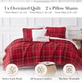 thumbnail image 2 of Southshore Fine LinensOversized 6-Piece Quilt Bedding Set lightweight, soft includes reversible King quilt, 2 matching shams, three throw pillows, Vilano Plaid Red, King / California King, 2 of 8