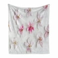 thumbnail image 1 of Almond Blossom Soft Flannel Fleece Blanket, Love Themed Blossoming Flowers Spring Pattern with Sakura Petals, Cozy Plush for Indoor and Outdoor Use, 50" x 70", Pink Baby Pink White, by Ambesonne, 1 of 6