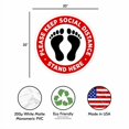 thumbnail image 4 of Pro-Graphx Social Distancing Floor Decal Sticker - Stop 6 Feet Apart Stand Please Wait Here Sign Safety Distance for Grocery Stores, Dr. Offices, Hospitals - 20 Inch Round - 10 Pack, 4 of 4