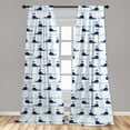 thumbnail image 5 of Ambesonne Whale Curtains, Blue Fish on Water, Pair of 28"x84", Pale Blue Navy Blue, 5 of 5