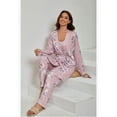 thumbnail image 4 of YUBIKWETE Womens Floral Pajama Set 3 Piece Sleepwear With Robe Camisole And Pants Soft Loungewear, 4 of 5