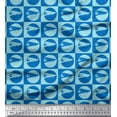 thumbnail image 1 of Soimoi Poly Georgette Fabric Circle & Airplane Transport Fabric Prints by Yard 52 Inch Wide, 1 of 3