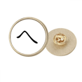 thumbnail image 1 of Japanese Hiragana Character HE Round Metal Golden Pin Brooch Clip, 1 of 3