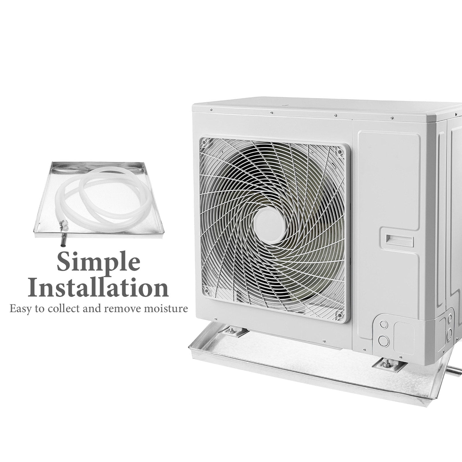 Phenofice Stainless Steel Air Conditioner Drain Pan Set with Easy Installation for Home and Use