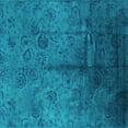thumbnail image 1 of Ahgly Company Machine Washable Indoor Square Oriental Turquoise Blue Industrial Area Rugs, 6' Square, 1 of 4