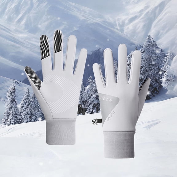 Reflective Winter Gloves Under $5! Kadlawus Women's Outdoor Fleece-lined Gloves, Windproof Cold Weather Gloves, Touchscreen Reflective Gloves, Riding, Skiing, Winter Sports Protection