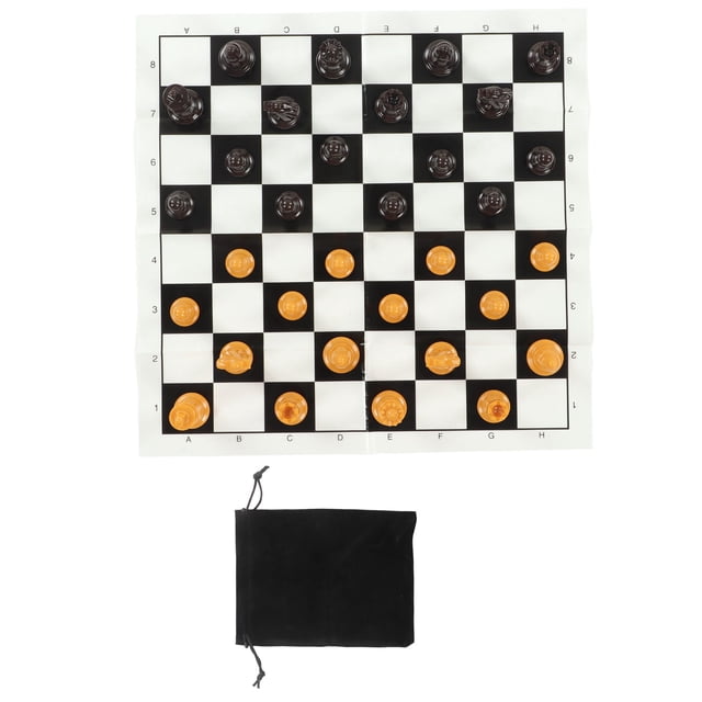 Juego de ajedrez internacional de plástico con tablero de ajedrez de película de plástico de 25 cm PS Ajedrez internacional para niños adultos marrón