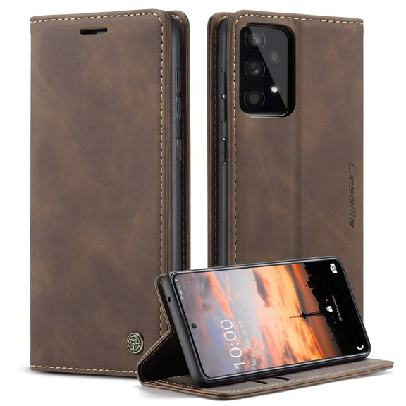 Galaxy A34 5G Wallet Case, TECH CIRCLE PU Leather Flip Folio Case with Card Holders RFID Blocking Kickstand Shockproof TPU Inner Shell Phone Cover for Samsung Galaxy A34 5G 6.2 inch 2023, Coffee
