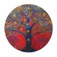 thumbnail image 4 of Orinice Stars Circles Tree Round Table Cover Stain Resistant Washable Indoor Outdoor Tablecloth Kitchen Dining Wedding Parties Outdoor Fitted 100% Polyester Fiber 46-50, 4 of 8
