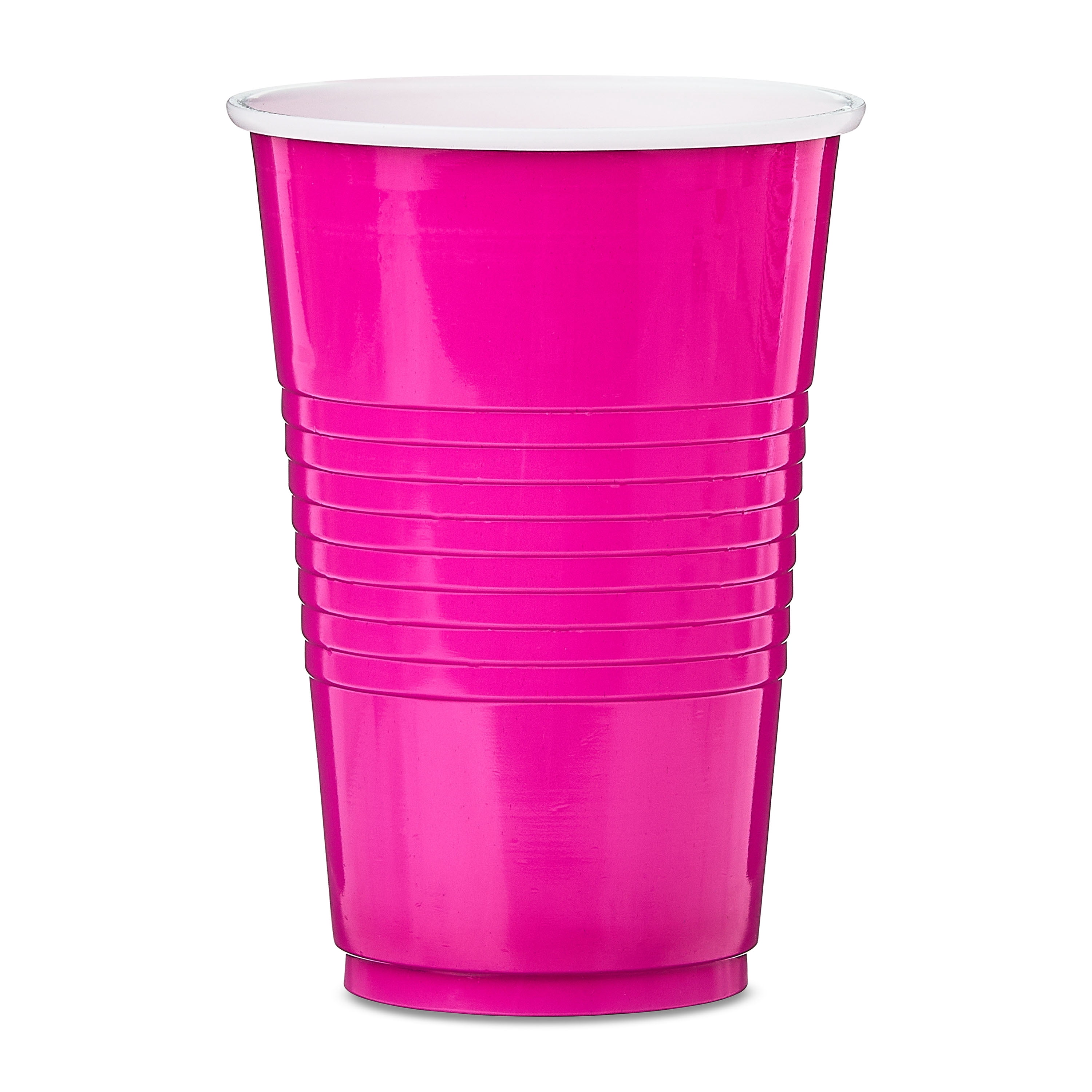 Plastic Disposable Party Cups, Hot Pink, 16 fl oz, 18 Pieces, by Way To Celebrate