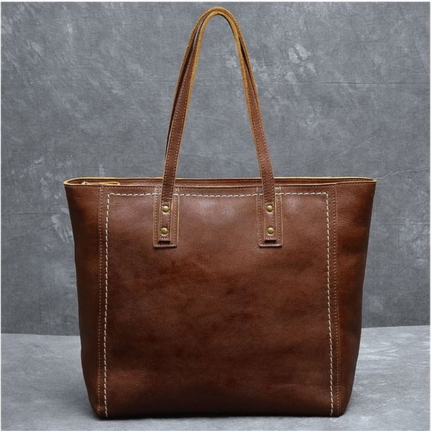 PNDME-Bolso de mano vintage de cuero genuino para hombre, bolso de gran capacidad, de lujo, para ordenador portátil