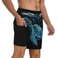 thumbnail image 3 of Daiia Ocean Turtle Mens Swim Trunks Swim Shorts Quick Dry Swim Shorts with Mesh Lining Pockets-Large, 3 of 9