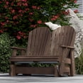 thumbnail image 3 of Wildridge Heritage Double Glider, Tudor Brown, Outdoor Weather Resistant Poly Patio Furniture, 3 of 4