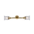 thumbnail image 1 of Innovations 208L-BB-G184S-LED Small Canton 2 Light Bath Vanity Light part of the Franklin Restoration Collection, Brushed Brass, 1 of 1