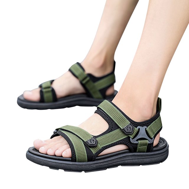 Leozcaa Men's Sport Sandals Hiking Water Beach Outdoor Athletic Arch Support Summer Soft Bottom Flats
