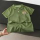 thumbnail image 4 of Odeerbi Niños 2 Piezas Preppy Outfit Oso Bordado Tenis Camisa de Golf y Pantalones Cortos Conjunto de Uniforme Escolar, 4 of 8