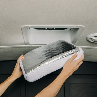 Camco RV Vent Insulator - Reflective Surface - 2.75-Inches of Foam, Silver, White (45192)