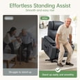 thumbnail image 4 of Electric Power Lift Recliner Chair for Elderly with Heat & Massage & USB Charge Port, 160° Adjustable PU Leather Recliner, Stand Assist, Remote Control, Cup Holders for Living Room Bedroom (Gray), 4 of 9
