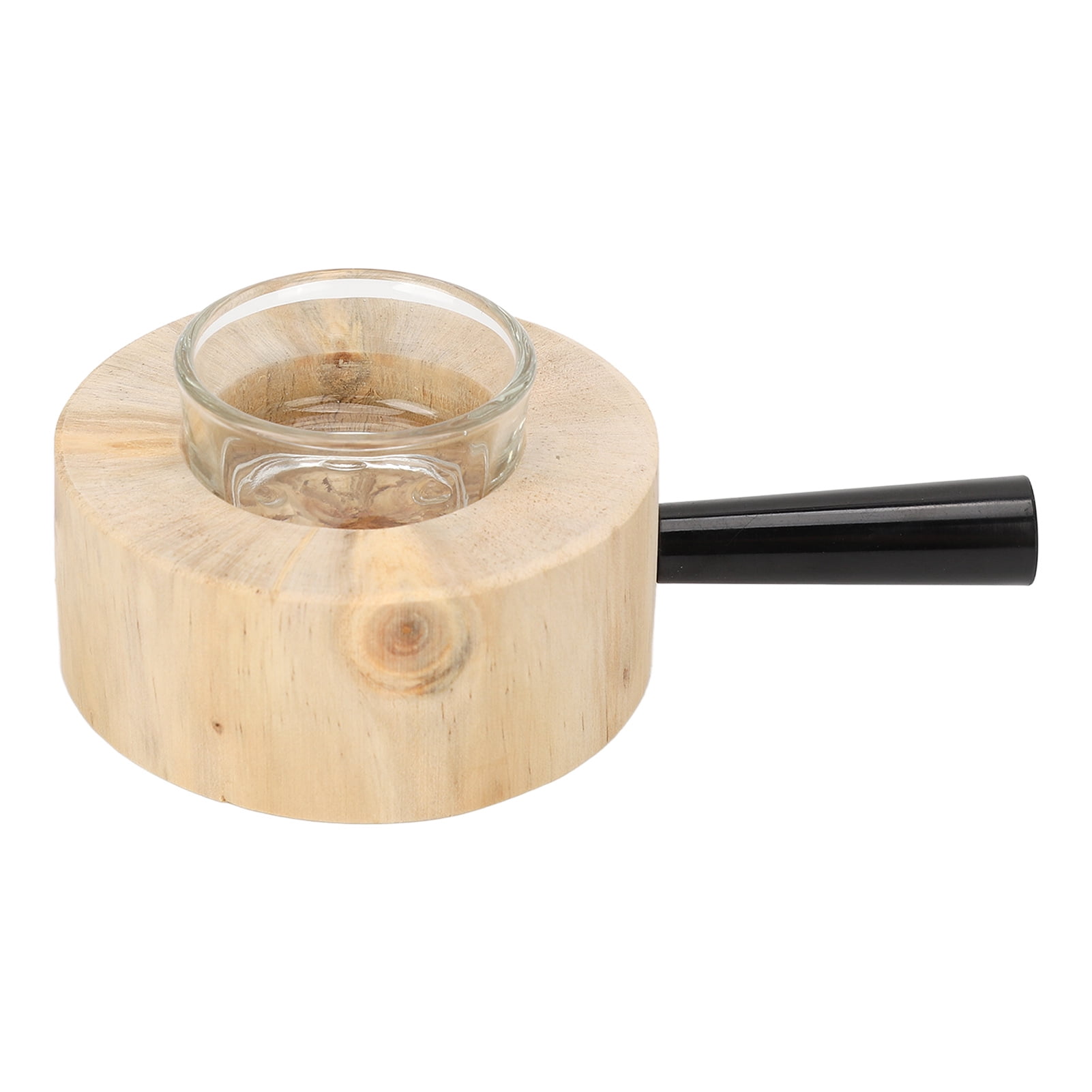 Wooden Candlestick, Delicate Black Handle Elegant Candle Display Stand