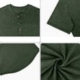 thumbnail image 5 of longantii Henley Shirt for Men Fashion Henley Short Sleeve T-Shirts Breathable Plain Cotton Pullovers 2026 Summer Beach Workout Shirts Army Green XXXL, 5 of 6