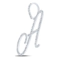 thumbnail image 2 of 10kt White Gold Womens Round Diamond A Initial Letter Pendant 1/2 Cttw, 2 of 2
