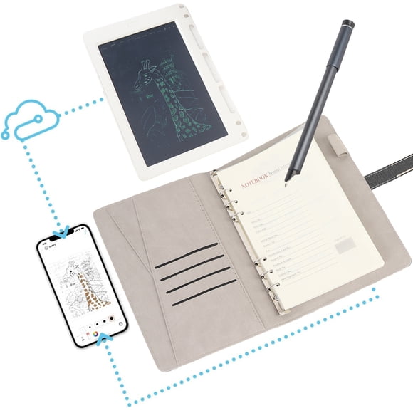 Digital Smart Pen & Writing Board Set, OCR Recognition Digital Pen Real Time Synchronization Digitization for Storing and Sharing Notes