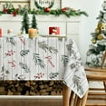 thumbnail image 3 of Christmas Tablecloth 60×84 Inch Rectangular, Holly Washable Table Cover for Party Picnic Dinner Decor, 3 of 6