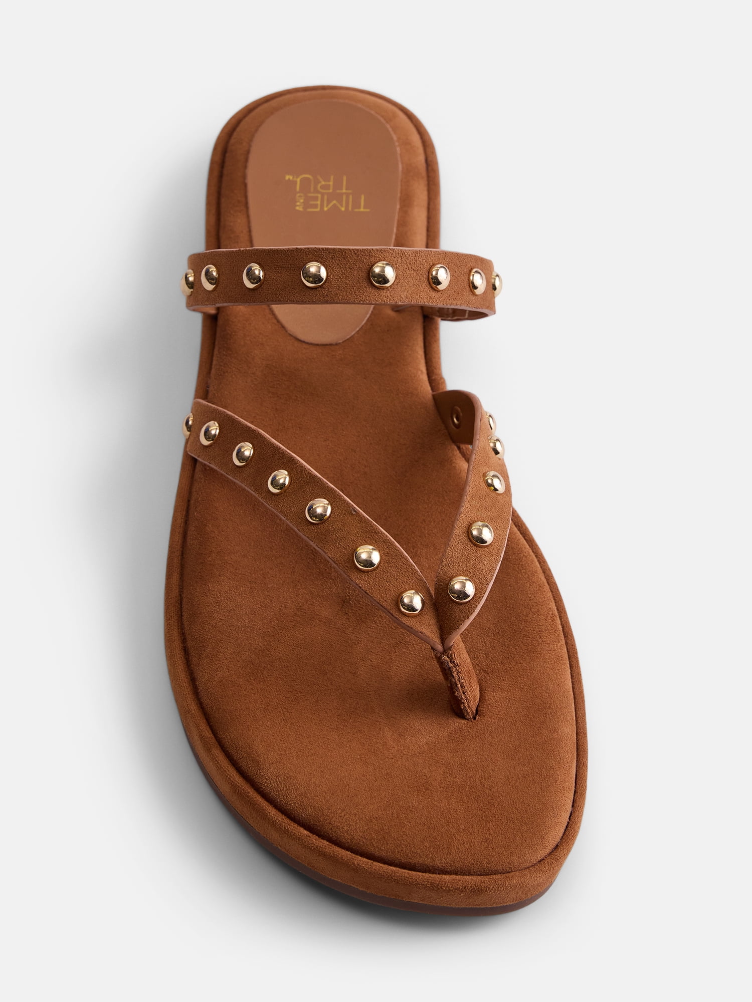 Time and Tru Women's Studded Flip Flop Sandals