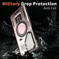 thumbnail image 4 of ELEHOLD Magnetic Case for Samsung Galaxy S24+, Military Grade Shockproof Rugged Case Built-in Metal Camera Cover with Stand,Rosegold, 4 of 7