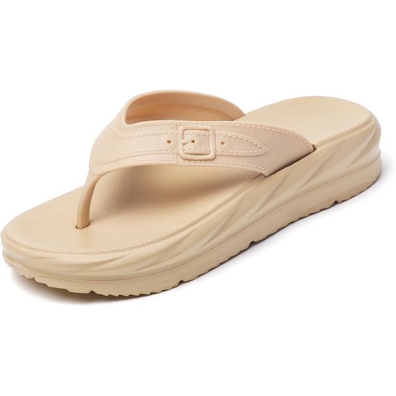 Women’s Flip Flops Arch Support Mid Platform Sandals Wedge Flip Flop Thong Slippers Chunky Slide Sandals