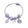 thumbnail image 3 of Charm para Pulsera LuckyLy, Dije Inicial Letra A, Acero Inoxidable y Zirconia Cúbica, Modelo Lizzy plateado Letra O, 3 of 7