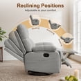 thumbnail image 3 of Korser Swivel Rocker Recliner Chair for Adults,360°Swivel Nursery Recliner with Side Pockets,Small Recliner Chair for Small Spaces for Living Room,Linen,Light Grey, 3 of 7