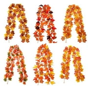 5.7ft Artificial Maple Leaf Garland Vine Fall Leave Autumn Hanging Vine Plants for Wedding Thanksgiving Garden Decor