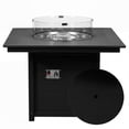 thumbnail image 2 of WestinTrends Helios Modern Outdoor Patio Propane 42" Square Fire Pit Table (Rocks Not Included), Black, 2 of 14