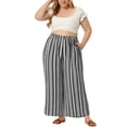 thumbnail image 1 of Pantalón De Salón De PierAncPaMujer, TalGrande, Estilo Boho Palazzo negro blanco gris 4X, 1 of 6